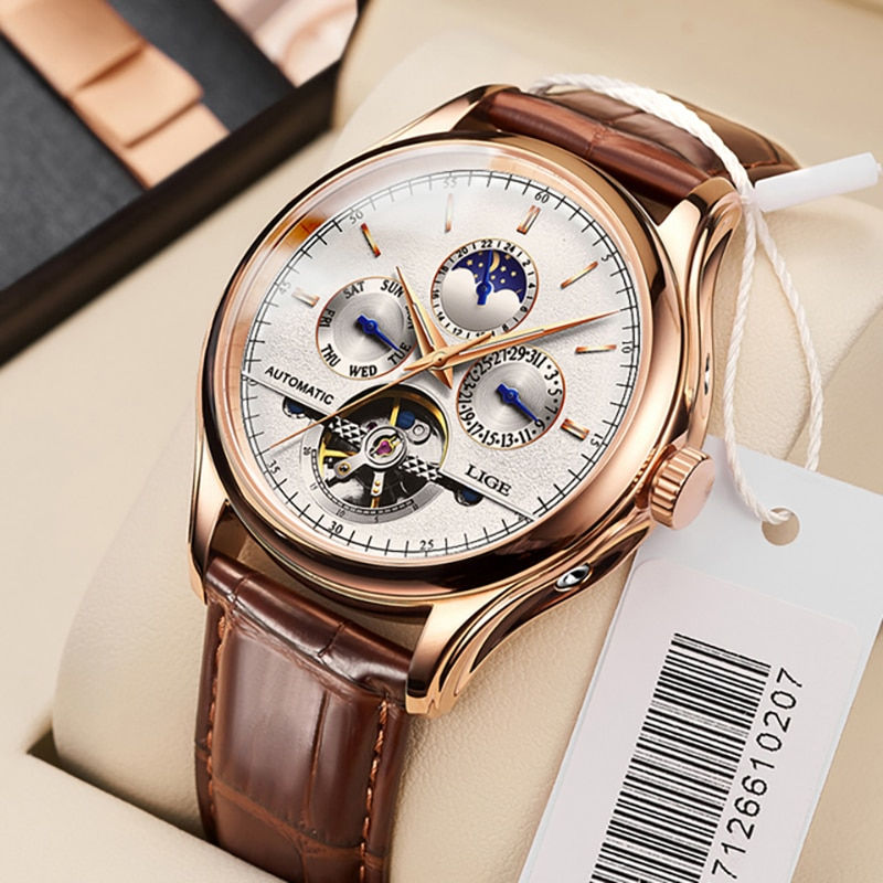2022 LIGE Mens Watches Automatic Mechanical Watch Tourbillon Sport Clock