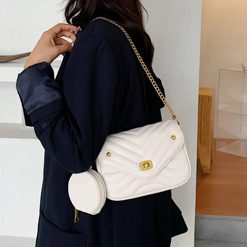 Thumbnail: Small PU Leather Shoulder Bag For Women 2023 new purse and Handbags Female 