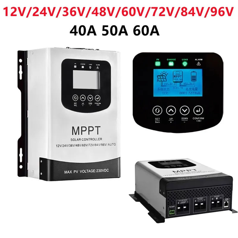Thumbnail: 12V/24V/36V/48V/60V/72V/84V/96V 40A 50A 60A MPPT Solar Charge Discharge 