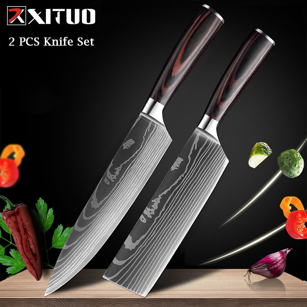 Thumbnail: XITUO Chef knife 1-10 Pcs Set Kitchen Knives Laser Damascus Pattern Sharp 