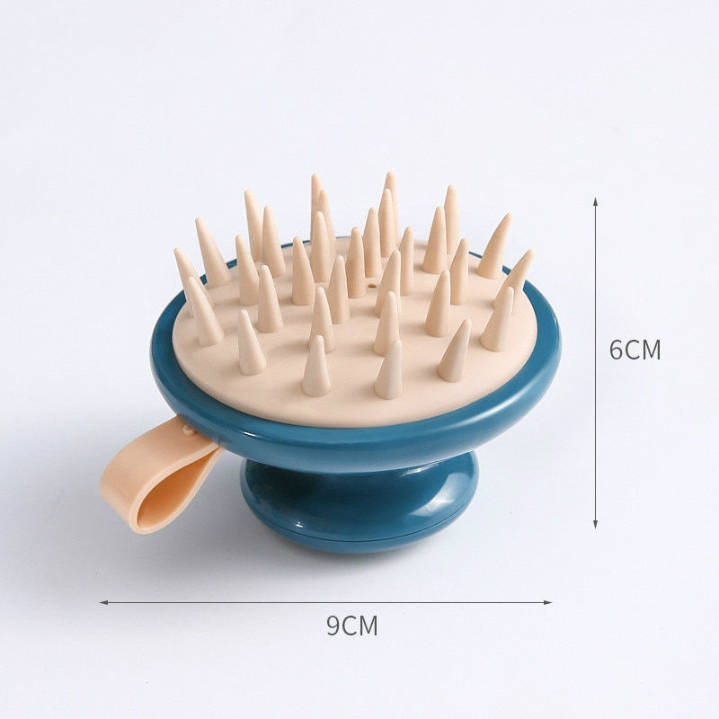 Thumbnail: Silicone Head Body Scalp Massage Brush Silicone Shampoo Brush Hair Washing Com