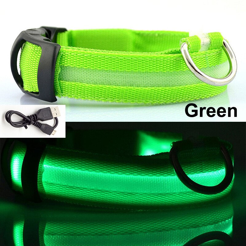 Thumbnail: Led Dog Collar Adjustable Flashing Rechargea Nylon Luminous Usb Collar