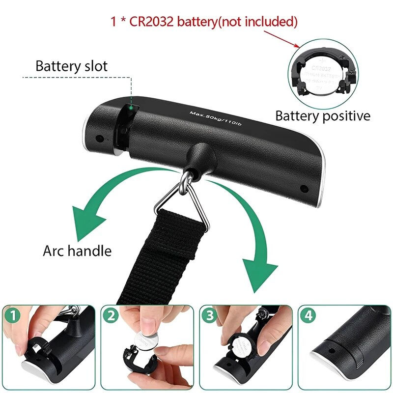 Thumbnail: 10g-50kg Portable Digital Luggage Weight Scale LCD Display Pocket Electro