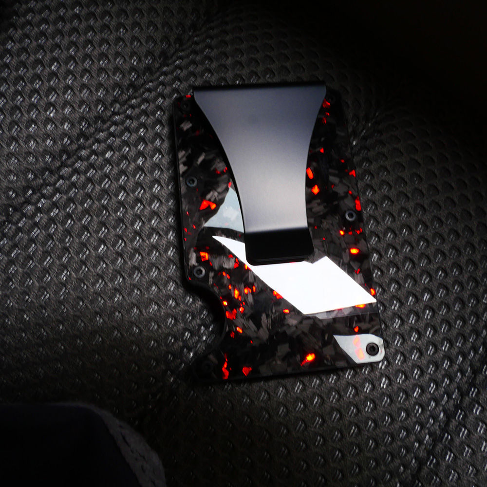 Bright/Matte Forged Carbon Fiber Minimalist Slim Wallet for Men RFID Cashback