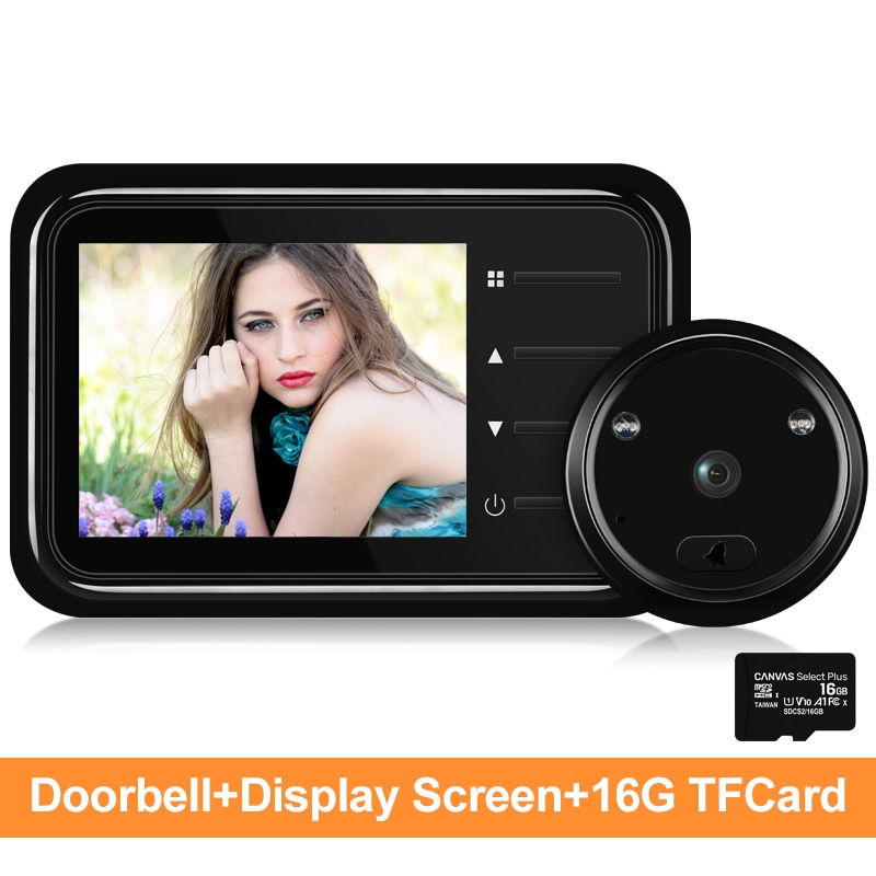 Thumbnail: WSDCAM Video Peephole Doorbell Camera 2.4Inch LCD IR Night Vision Video 