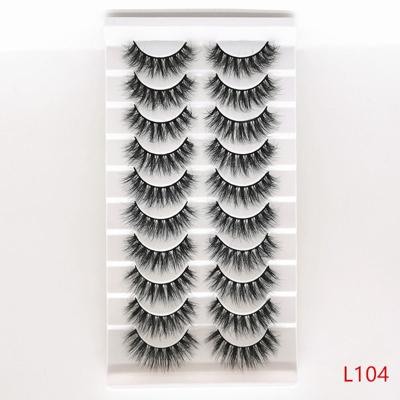 Thumbnail: New 5/10Pairs Lashes D Curl 10-16mm Russian Lashes 3D Mink Eyelashes Reusable