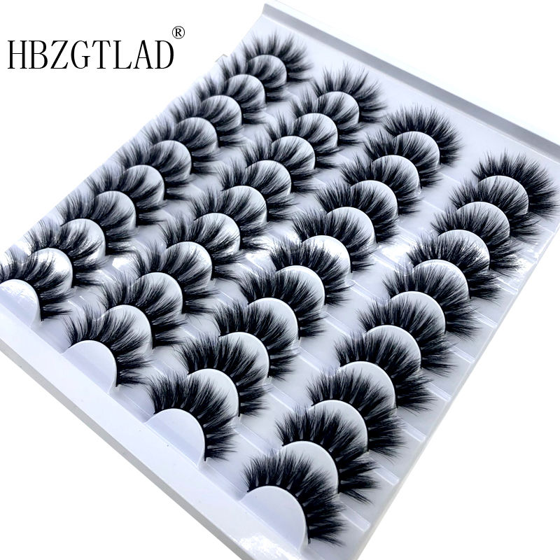 Thumbnail: 20 Pairs 18-25 mm 3d Mink Lashes Bulk Faux Thick Long Wispy Natural Mink Lashes