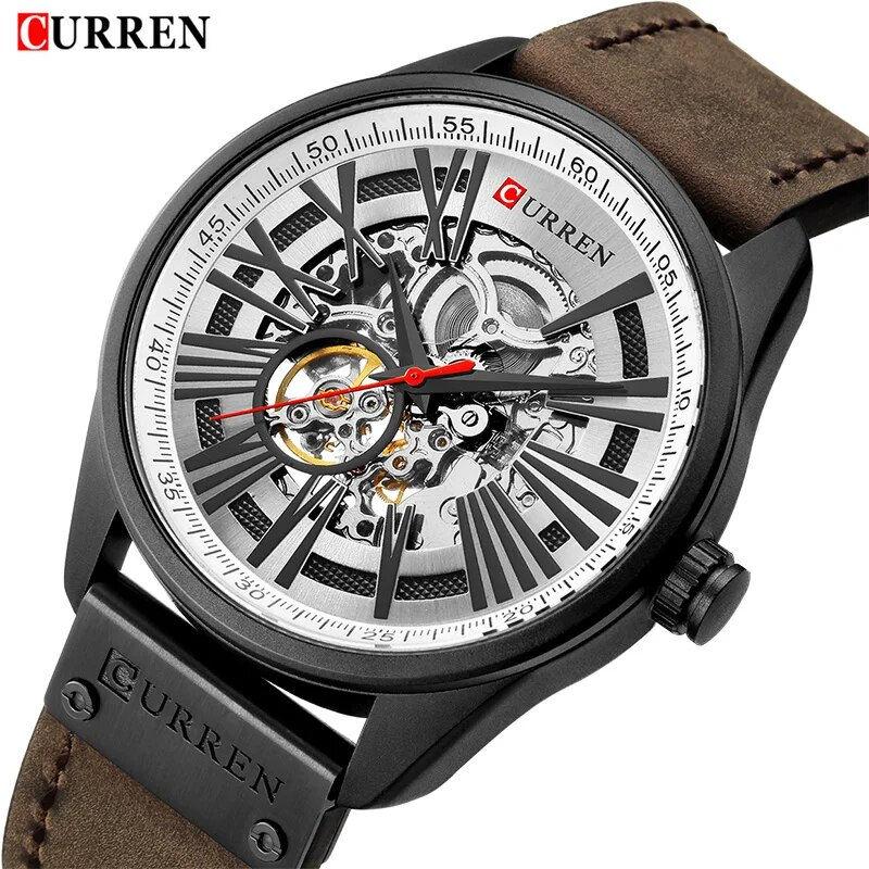 Thumbnail: New CURREN Watch Men Skeleton Tourbillon Mechanical Watches Male 