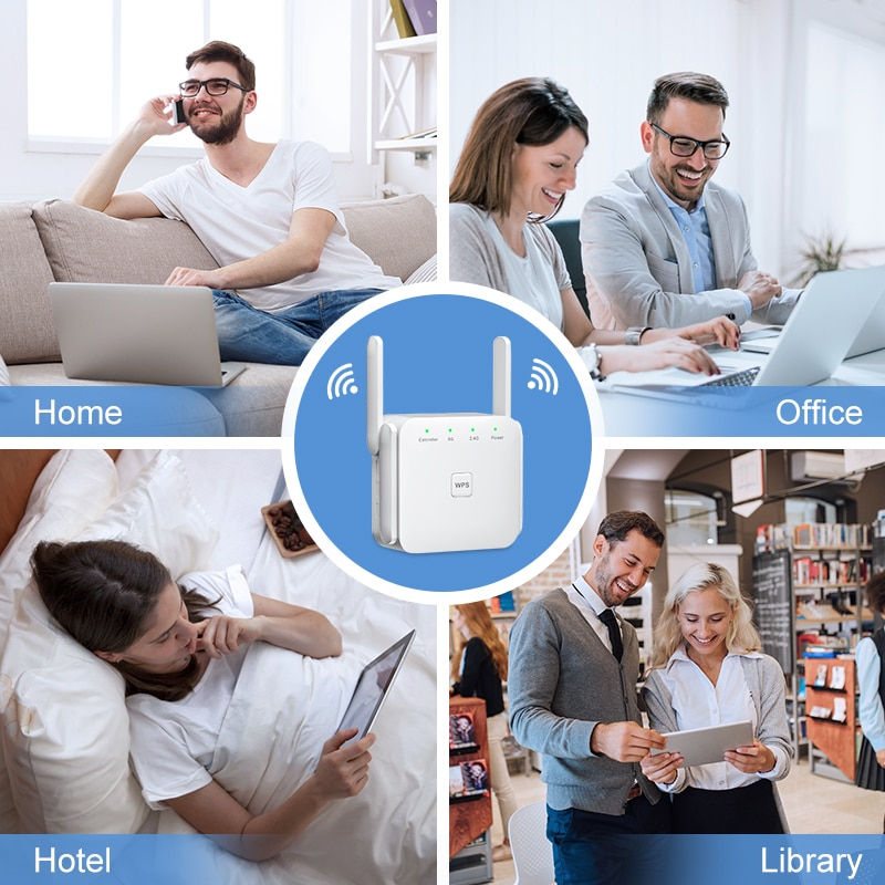 Thumbnail: 5Ghz Wireless WiFi Repeater 1200Mbps Router Wifi Booster 2.4G Wifi Long Range 