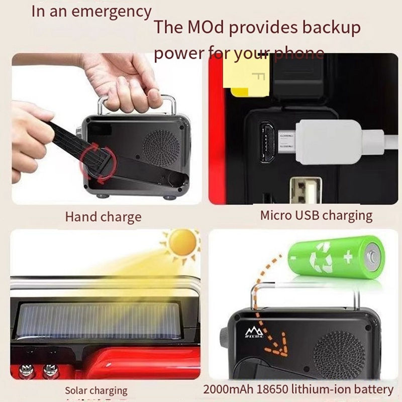 Thumbnail: Bluetooth Speakers Portable Emergency Radio FM AM Alert Radio Solar Charging