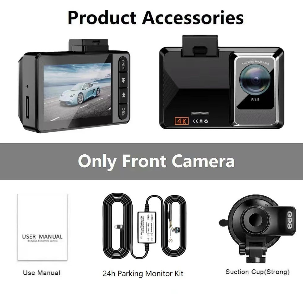 Thumbnail: Dashcam 4K GPS WIFI 24h Parking Monitor Dash Cam Night Vision Dual Camera 
