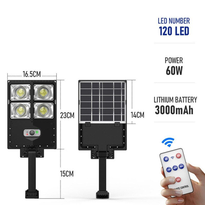Thumbnail: 504/336 LED Solar Street Lights Outdoor Solar Panel Motion Sensor Wall Light 3 