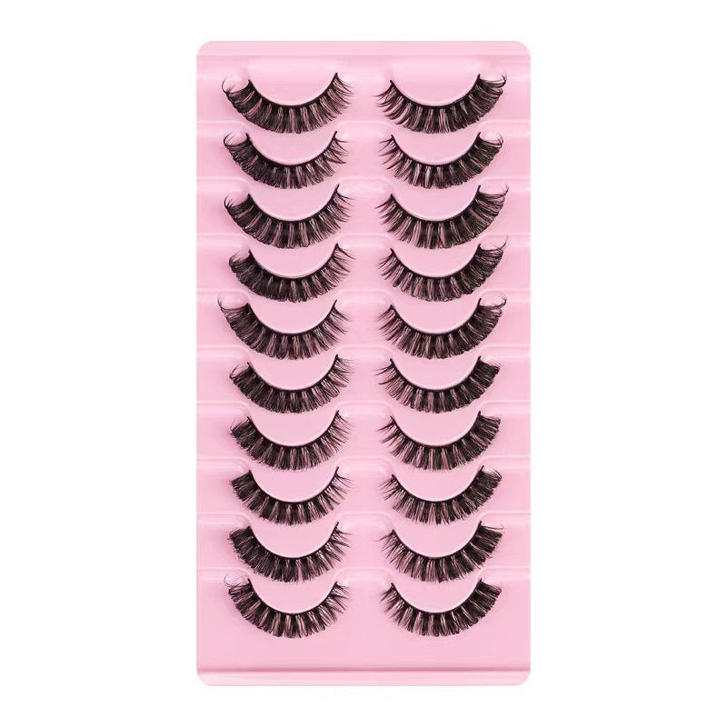 Thumbnail: New 5/10Pairs Lashes D Curl 10-16mm Russian Lashes 3D Mink Eyelashes Reusable