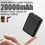 Thumbnail: 20000mAh New Power Bank Portable USB Charger Fast Charging External Battery Pack