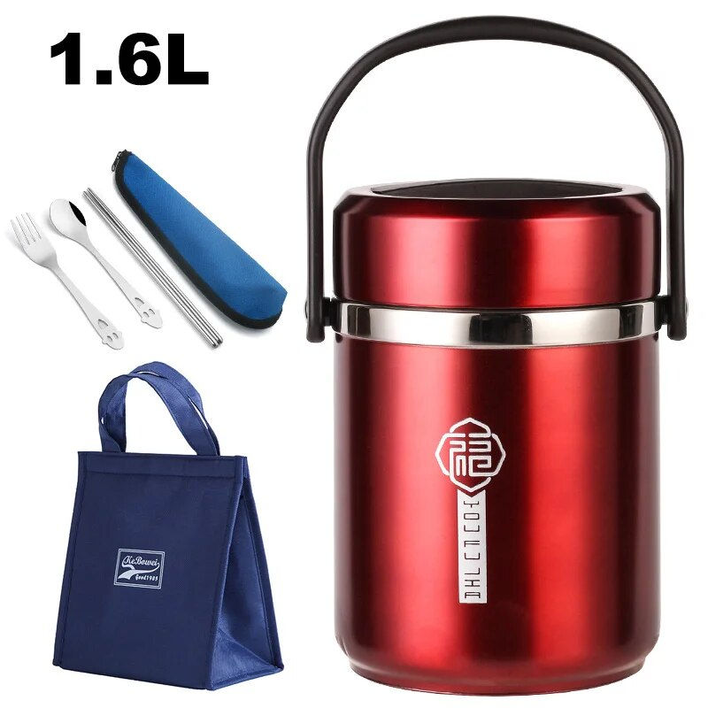 Thumbnail: 6 Hours Thermal Vacuum Lunch Box 304 Stainless Steel Insulated Worker 