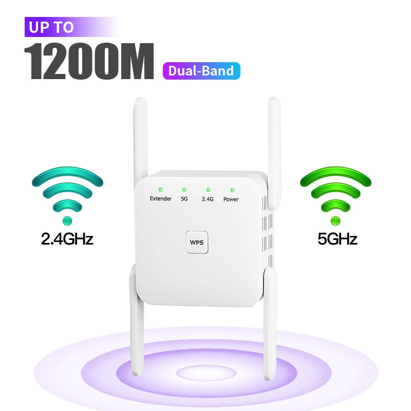 Thumbnail: 5Ghz AC1200 WiFi Repeater 1200Mbps Router WiFi Extender Amplifier 2.4G/5GHz