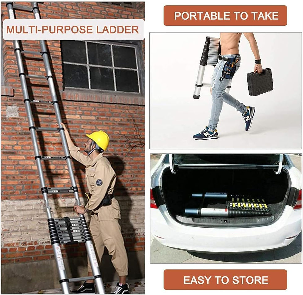 Thumbnail: Telescopic Ladder Extendable Multi-Purpose Stainless Steel Telescoping Ladder 