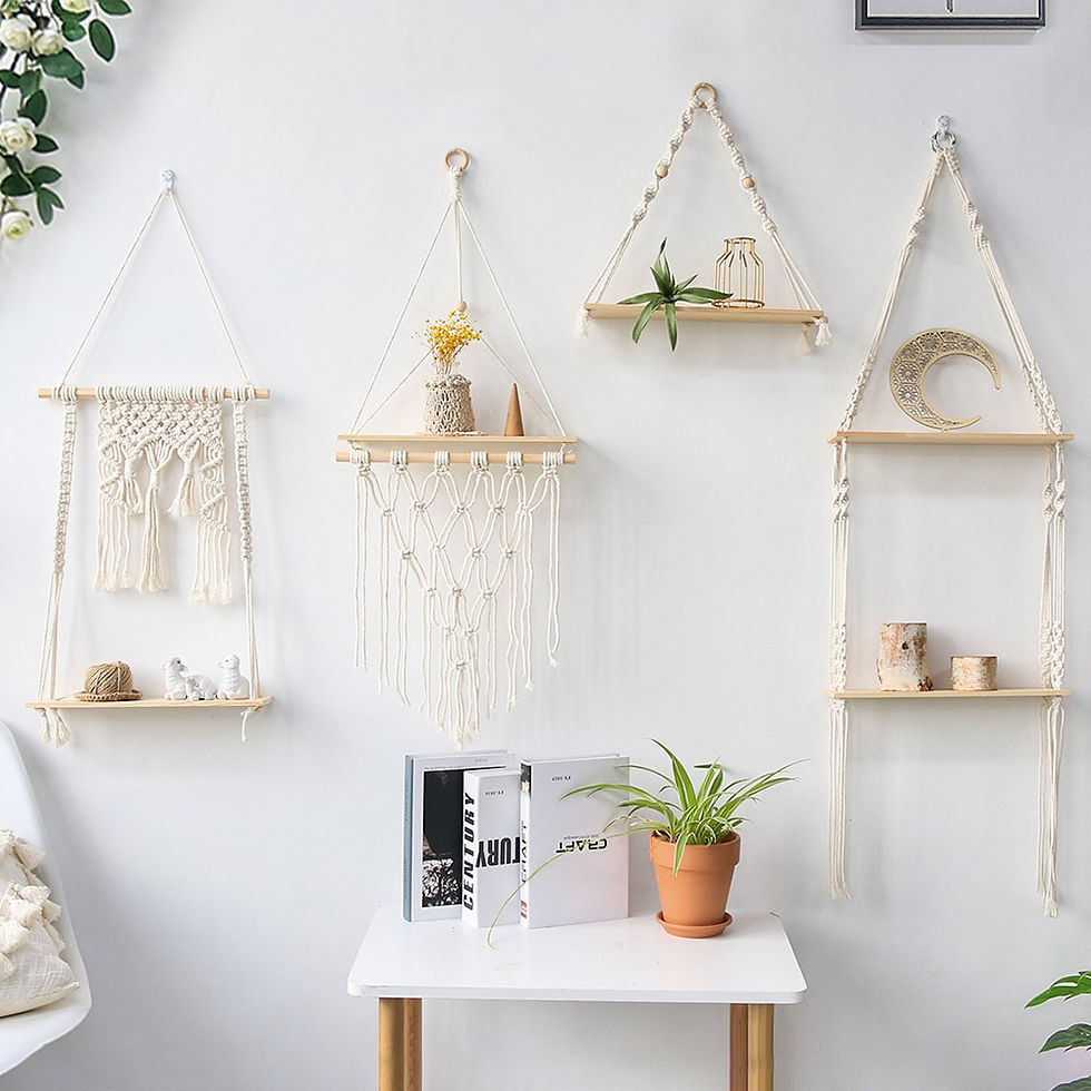 Thumbnail: Hanging Shelves for Wall Room Home Decor  Macrame Shelf Wall Hanging Floating