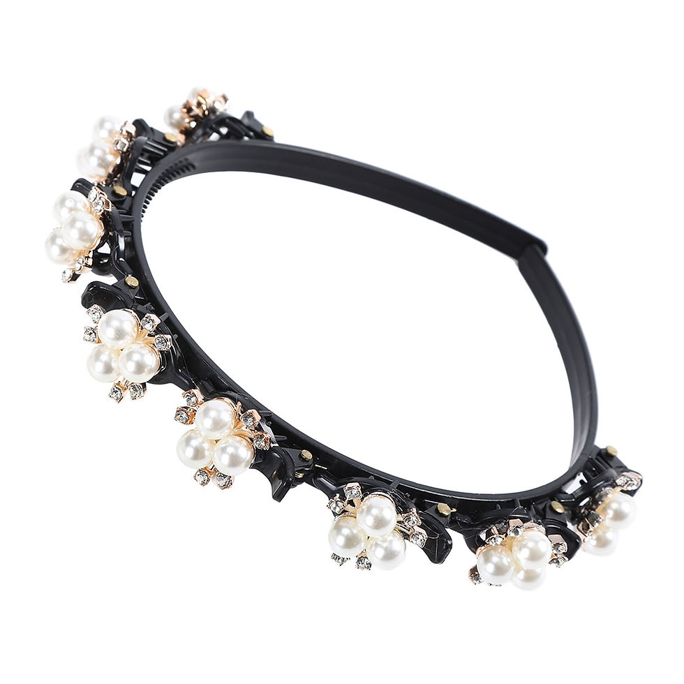 Thumbnail: AWAYTR Hairbands Non-slip Bezel Colorful Rhinestone Flower Water Ripple Hair 