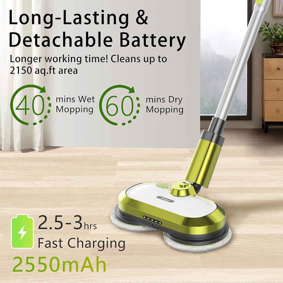 Thumbnail: Cordless Electric Mop, Electric Spin Mop with LED Headlight and Water Spray, 