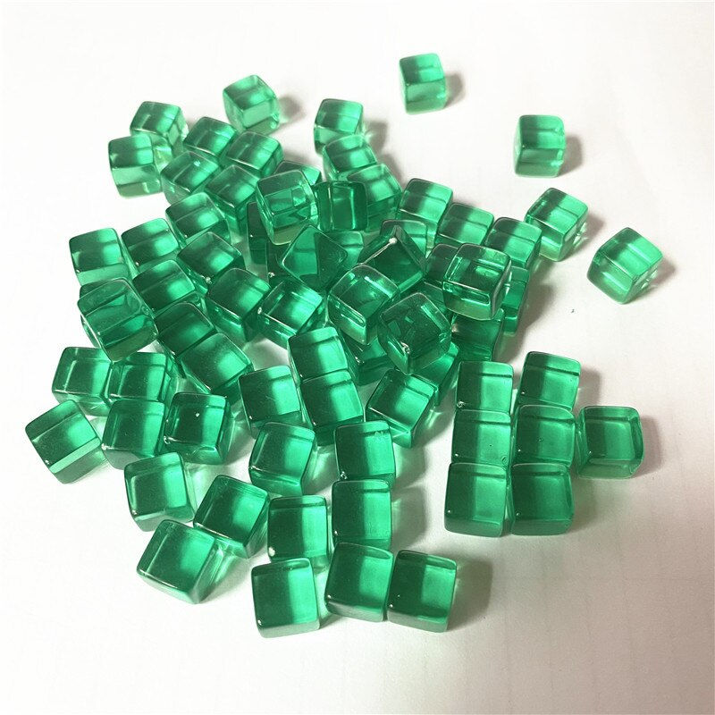 Thumbnail: 100Pcs/Set 8mm Acrylic Transparent Grey Square Corner Colorful Crystal Dice Ches