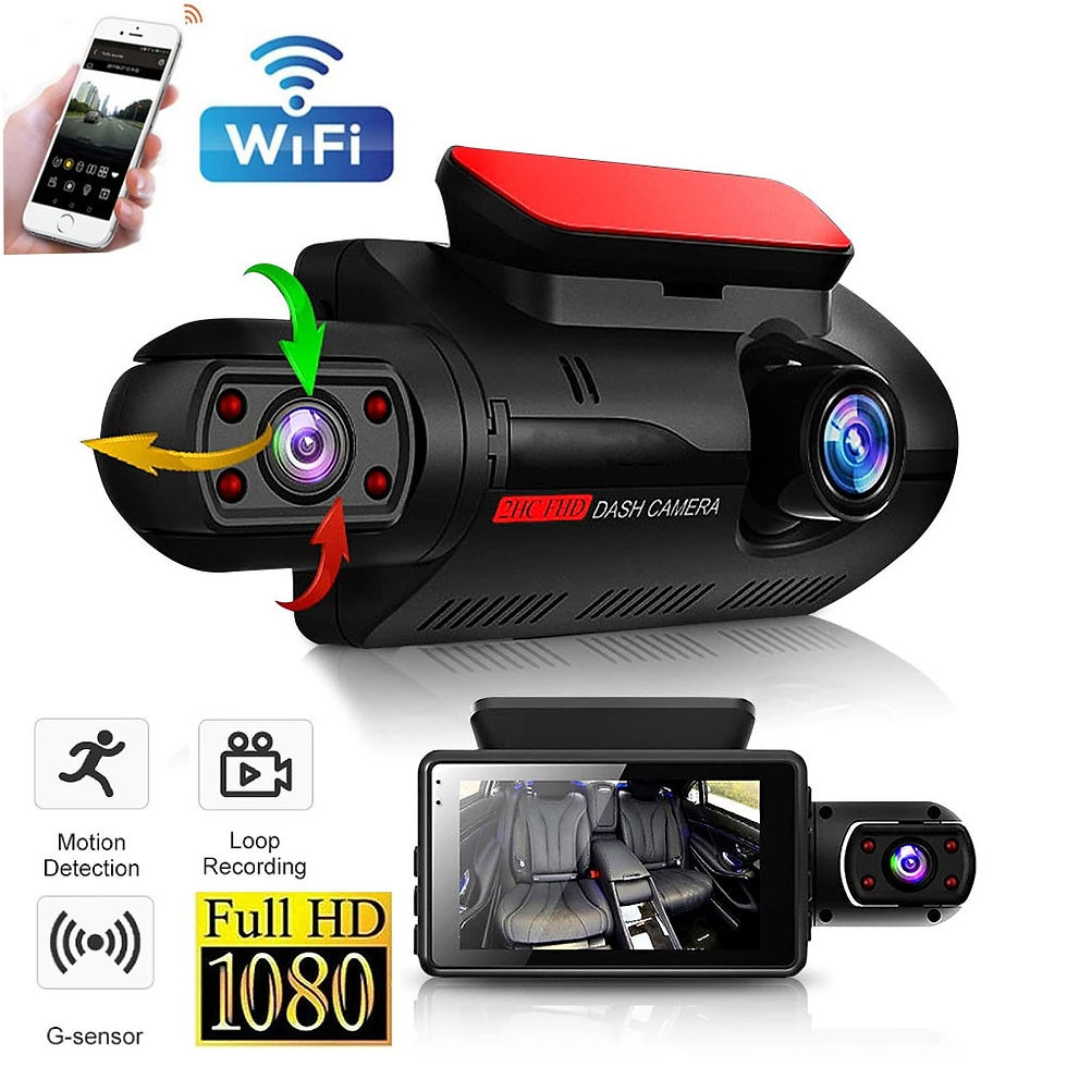 Thumbnail: Dual Lens Dash Cam for Cars Black Box HD 1080P Car Video Recorder with WIFI 