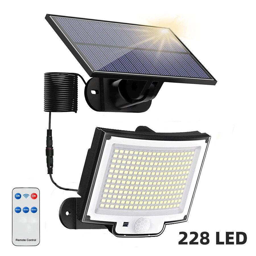 Thumbnail: 228LED Solar lamp outdoor security light with motion sensor waterproof  LED