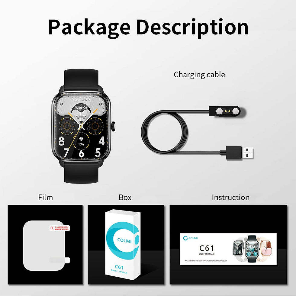 Thumbnail: COLMI C61 Smartwatch 1.9 inch Full Screen Bluetooth Calling Heart Rate Sleep 