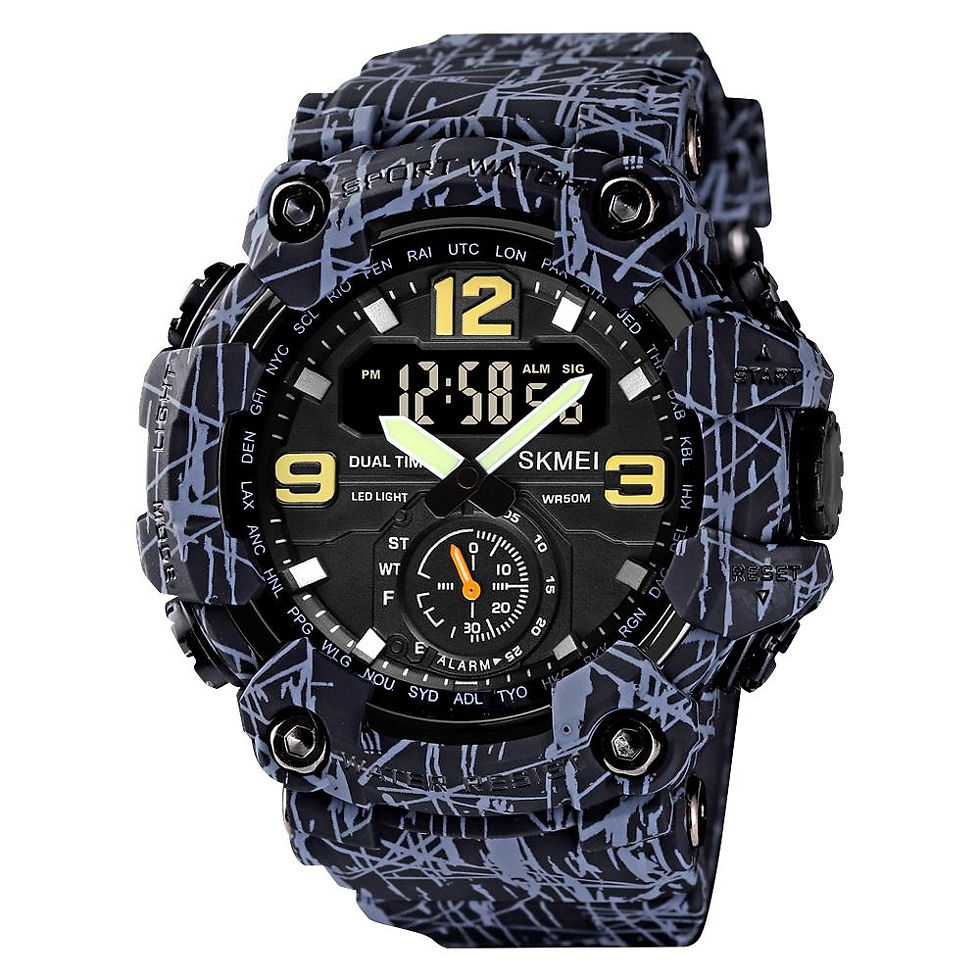 Thumbnail: Vintage Men Military Watch 50m Waterproof Wristwatch SKMEI Top Brand 
