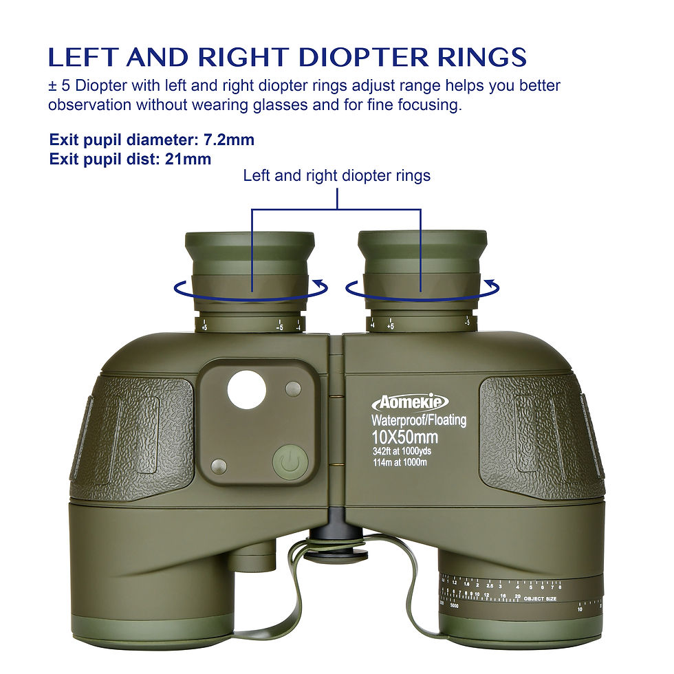 Thumbnail: 10X50 HD Marine Binoculars with Rangefinder Compass BAK4 Prism 50mm FMC Lens 