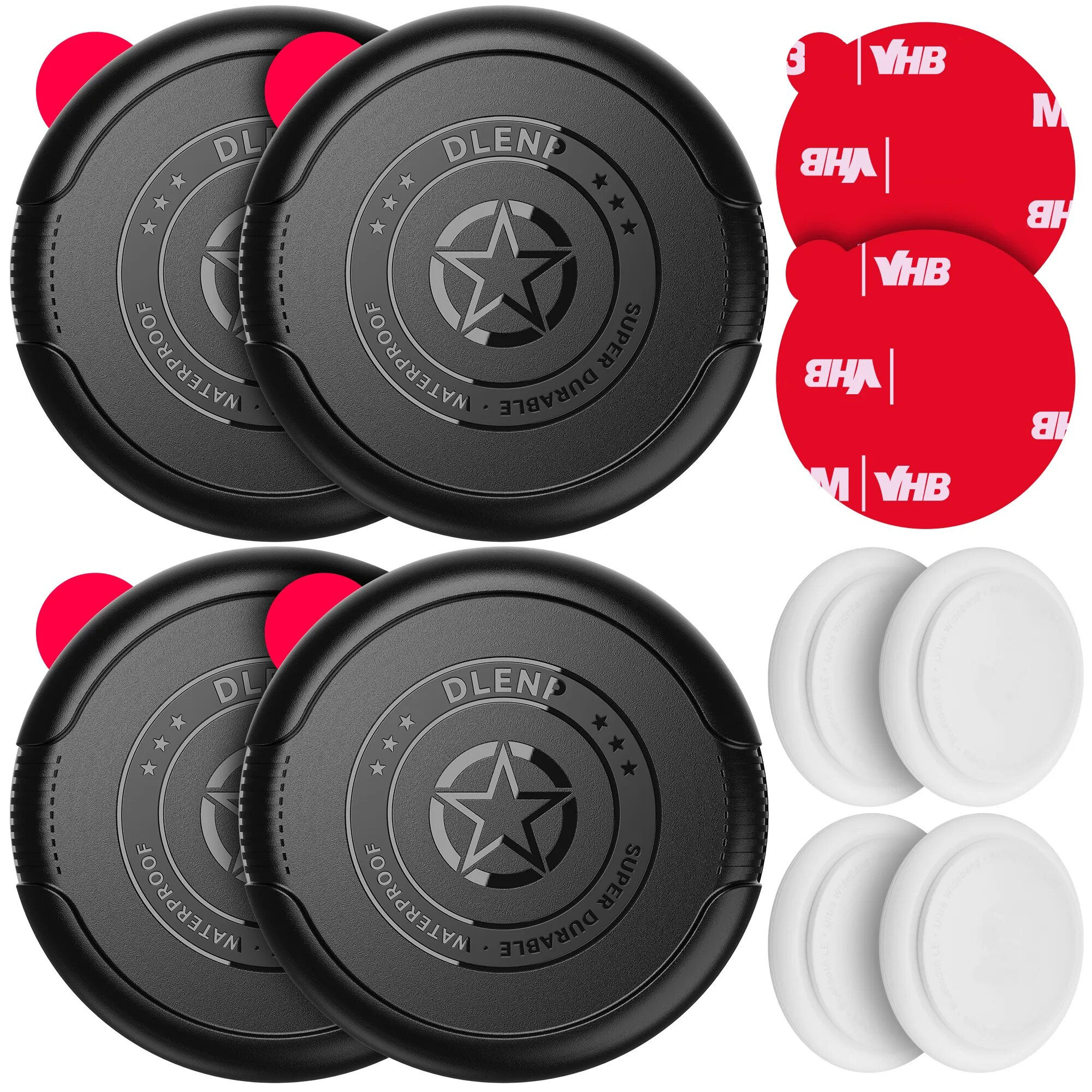 4 Pack For Apple AirTag Case Adhesive Mount Air tag Holder IPX8 Waterproof 