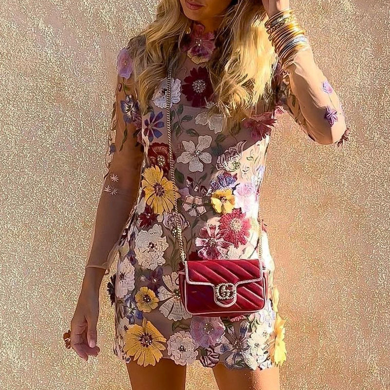 Thumbnail: Womens Dresses 2024 Spring Fashion 3D Flower 