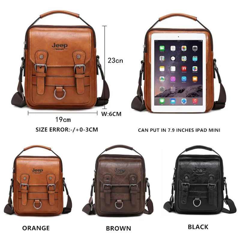 Thumbnail: JEEP BULUO Multi-function Business Handbags Men New Man's Shoulder Bag 