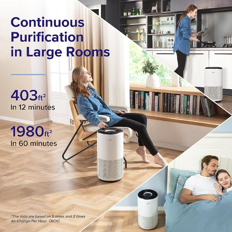 Thumbnail: LEVOIT Air Purifiers for Home Large Room Up to 1980 Ft² in 1 Hr With Air 