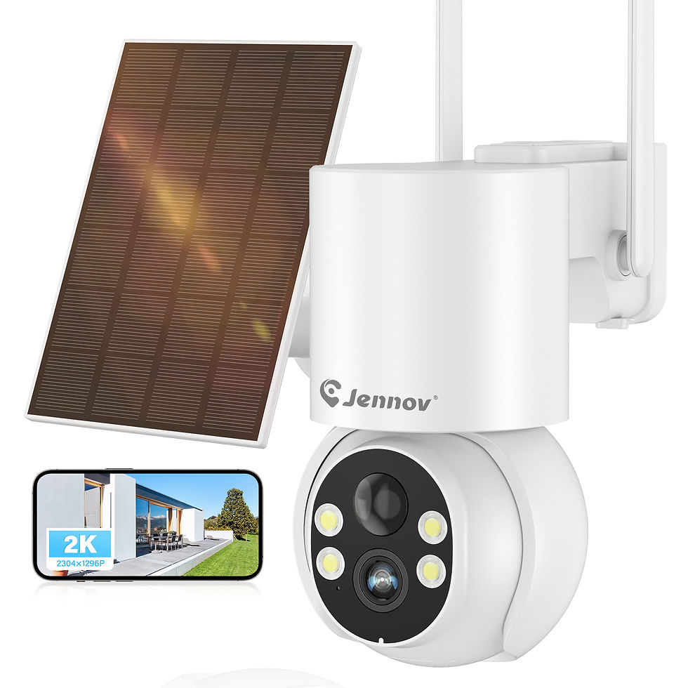 Jennov Solar Security Camera Outdoor Wireless, 2K 3MP 360° View Battery Power