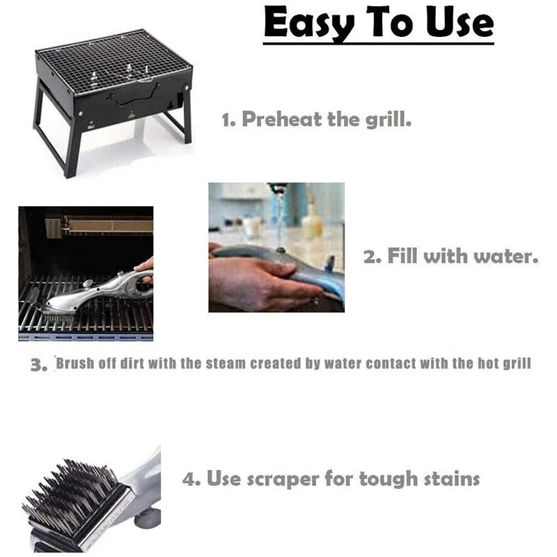 Thumbnail: Barbecue Grill Outdoor Steam Cleaning Brushes BBQ Cleaner Suitable For Charcoal 