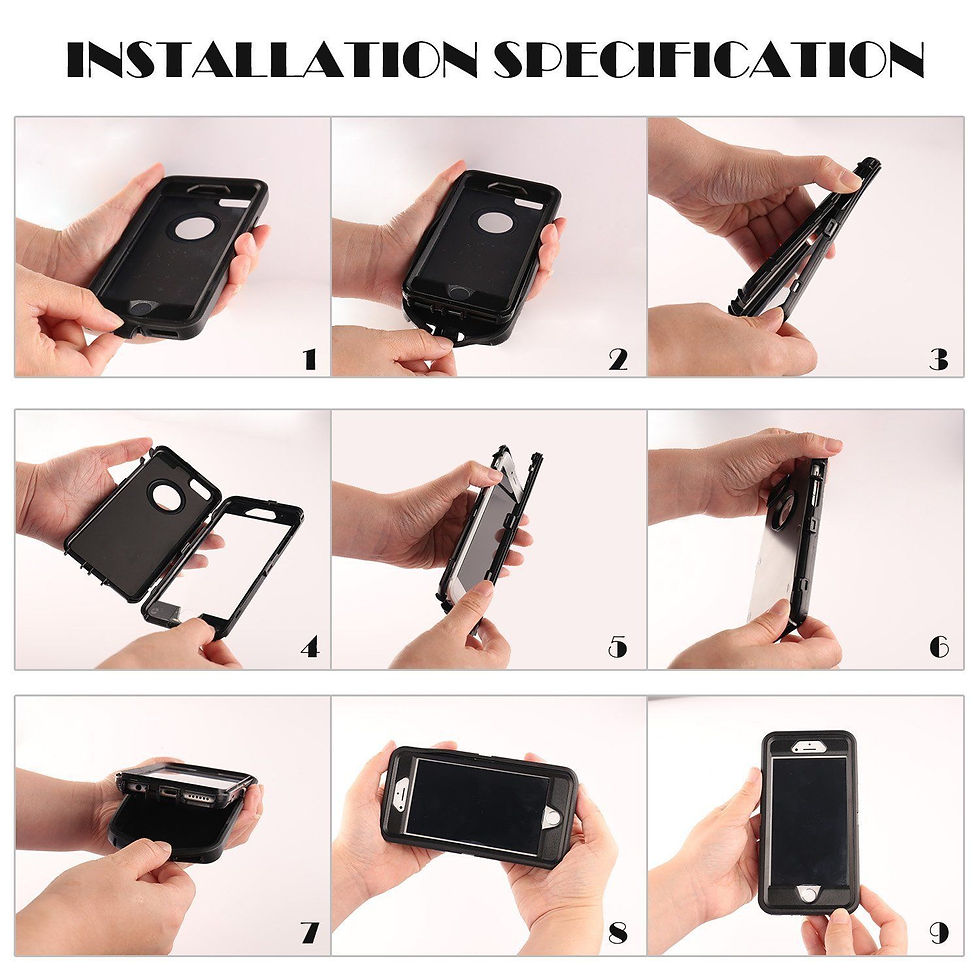 Thumbnail: Black Phone Case For iPhone 7 / iPhone 7 Plus Heavy Duty Shockproof Protective 