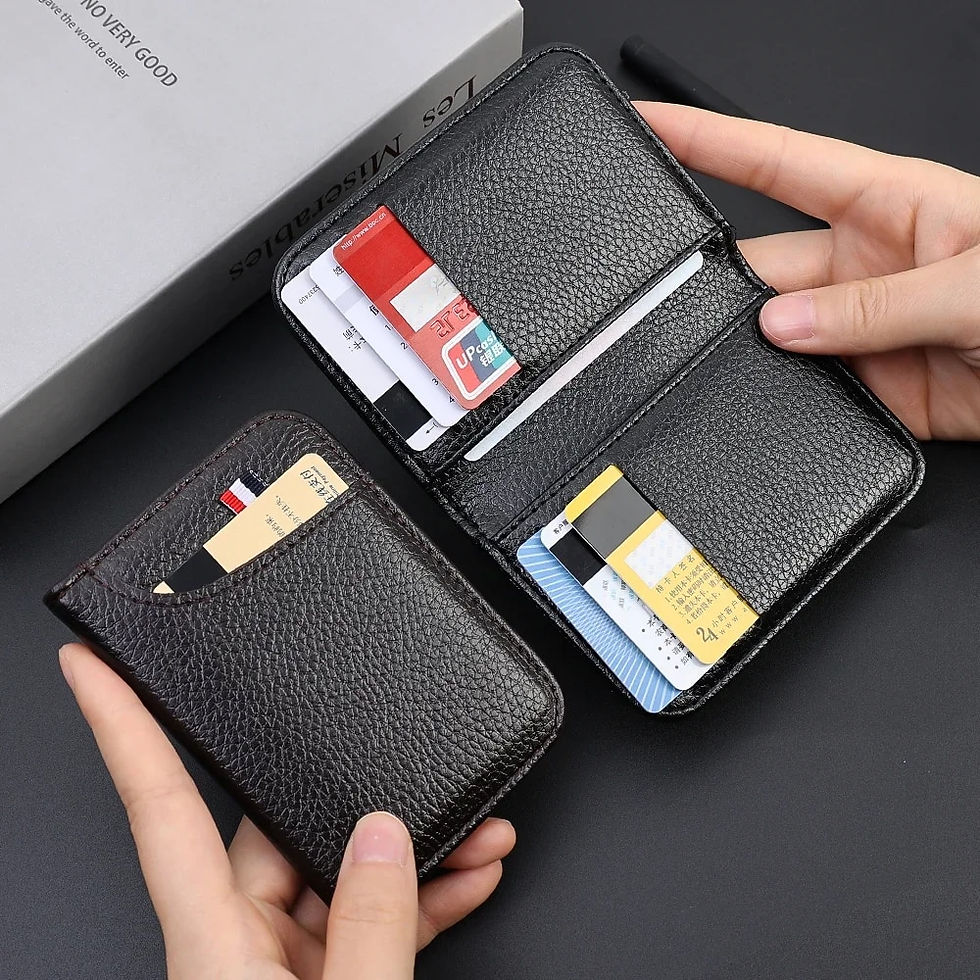 Thumbnail: Men Mini Portable Super Slim Wallet PU Leather Credit Card Wallet Purse Card 