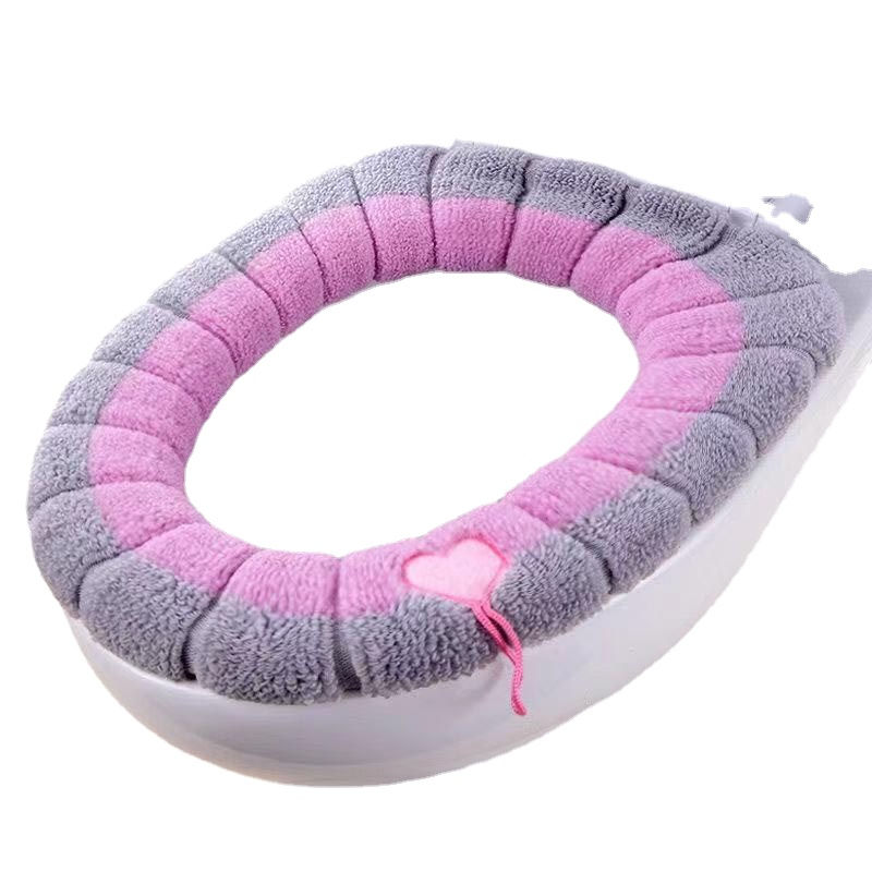 Thumbnail: Winter Warm Toilet Seat Cover Mat Bathroom Toilet Pad Cushion with Handle 