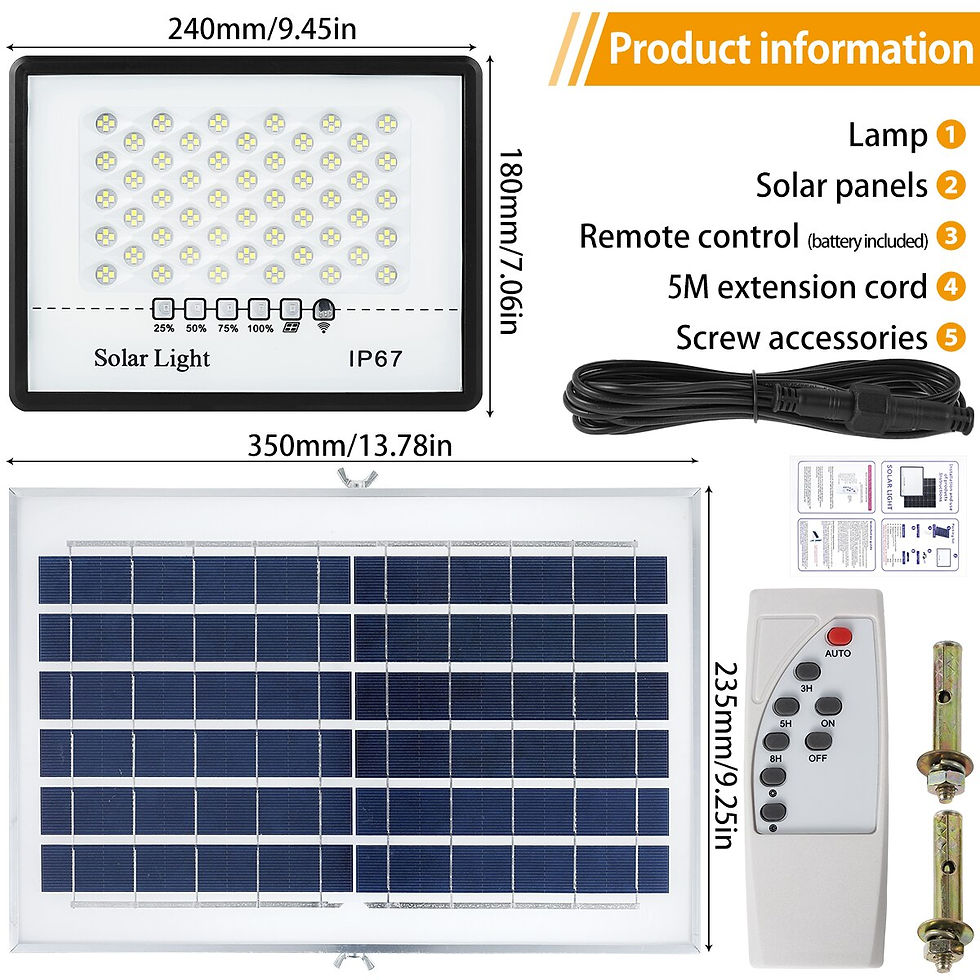 Thumbnail: Outdoor Lighting Solar Spotlight 300Watt Super Bright Street Wall Light 