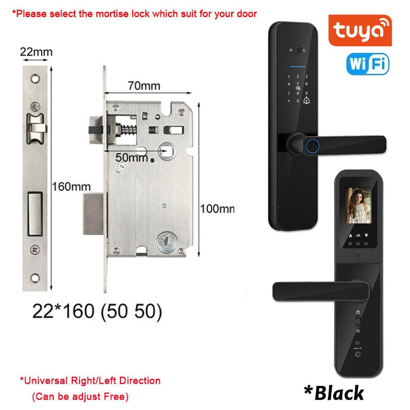 Thumbnail: XSDTS Tuya Wifi Digital Electronic Smart Door Lock With Biometric Camera Fingerp