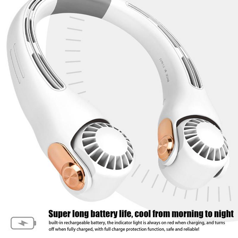 Thumbnail: Neck Fans Portable Rechargeable Portable Fan With Strong Wind 3 Speeds 