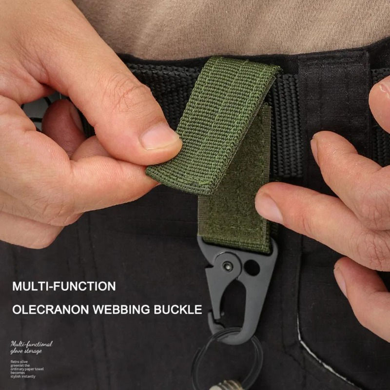 Thumbnail: 3Pcs Tactical Carabiner Outdoor EDC Keychain Nylon Webbing Keys Holder Camping