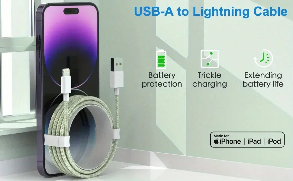 Thumbnail: 6Pack (3/3/6/6/6/10 FT) Apple MFi Certified iPhone Charger Fast Charging Long 