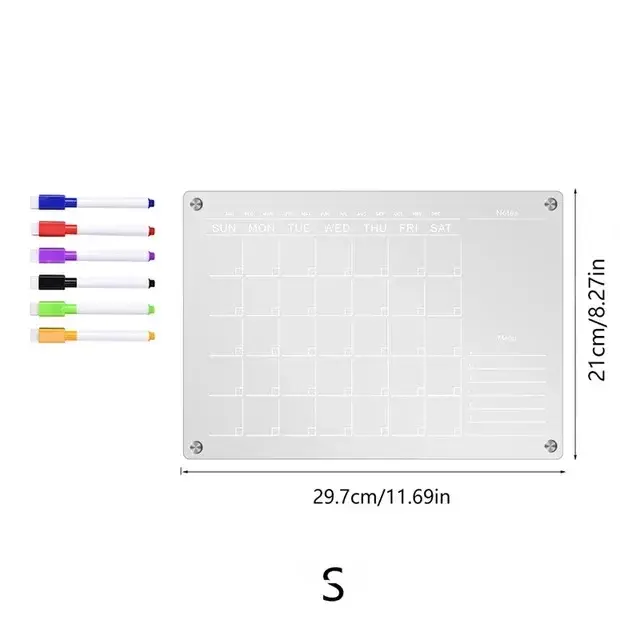 Thumbnail: Fridge Magnet Calendar Magnetic Board Weekly Planner Reusable Dry Erase Board 