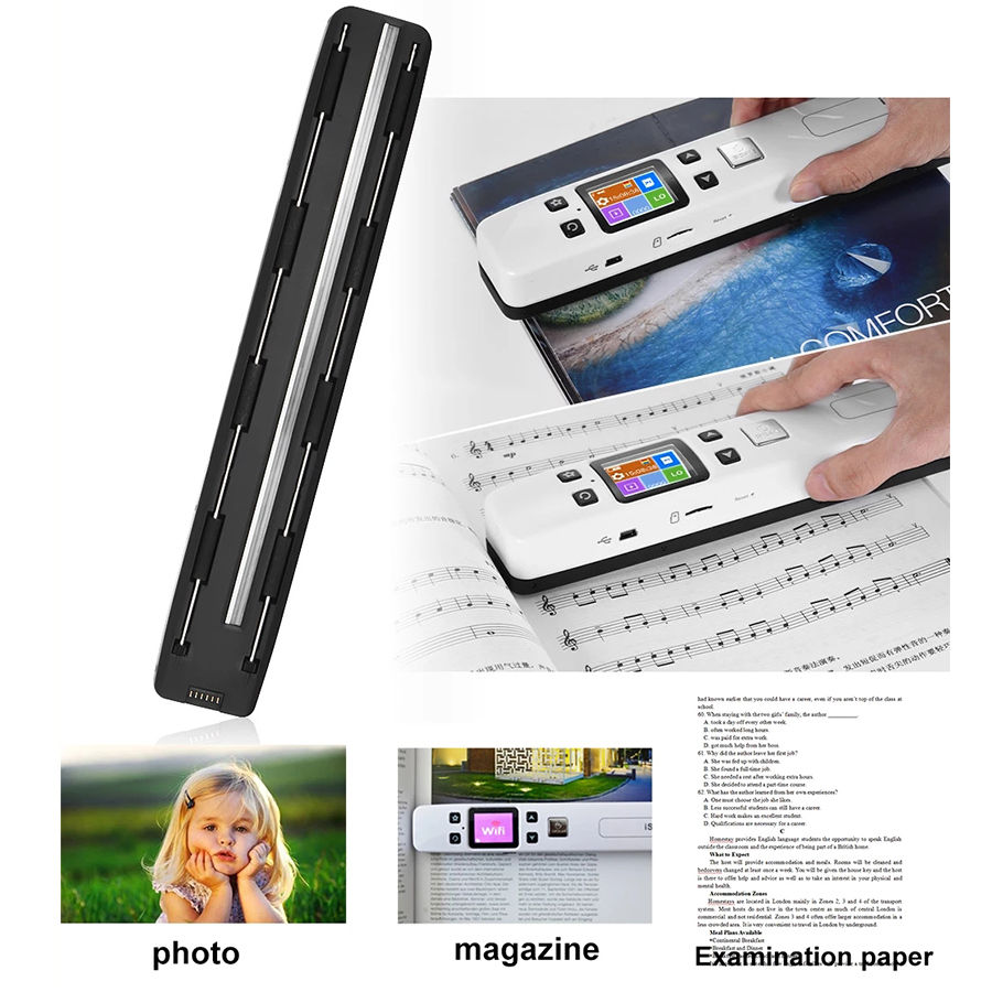 Thumbnail: A4 Mini Iscan Portable Document & Images Photo Scanner WiFi 1050 DPI JPG/PDF