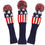 Thumbnail: Golf 3pcs/Set Knitted Pom Pom Sock Covers 1-3-5 Golf Wood Headcover for G