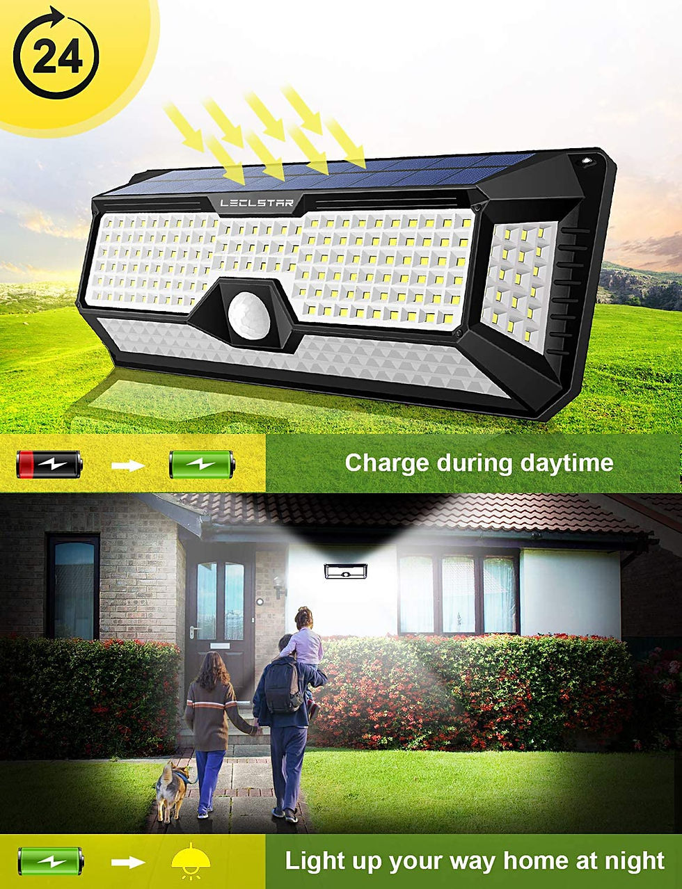 Thumbnail: 268 LED Reflector Solar Power Patio Lights for Garden Decoration Motion 