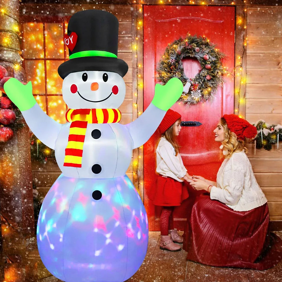 Thumbnail: 2.2M/7FT Christmas Inflatables Green Gloves Snowman Outdoor Model 