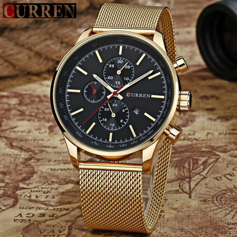 Thumbnail: Fashion Watch men Luxury top brand steel men watch waterproof Wristwatch Men 